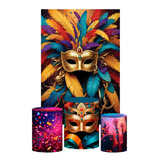 Kit Casado Carnaval Trio Capa Cilindro Painel Retangular