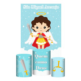 Kit Casado São Miguel Arcanjo 3d Trio Cilindro Retangular