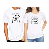 Kit Casal C 2 Camisetas Meme Palito Frase Eu Te Amo Zoeira