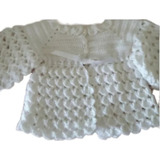 Kit Casaquinho Bebê Crochê Sapatinho Cpérolas Luva Gorro