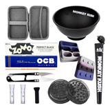 Kit Case Fumo Seda Piteira De Vidro Dichavador Slick Cuia