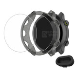 Kit Case Para Garmin 55 Fr55 Pelicula Vidro E Tampa Plug