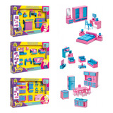 Kit Casinha Completa Infantil Brinquedo Sala Cozinha Quarto