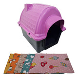 Kit Casinha Iglu Colchonete Slim Sortido Cachorro N3 Cor Rosa
