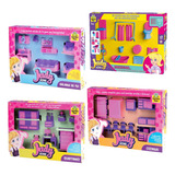 Kit Casinha Sala Quarto Cozinha Infantil Menina Acessórios