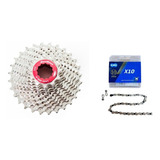Kit Cassete Sunrace 10v 11 28 Corrente Kmc X10 Original