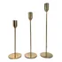Kit Castiçal Porta Vela Em Metal 3 Peças Dourado   Vencedor