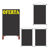 Kit Cavalete Calçada Lousa Oferta Quadro Negro Ref 504 k