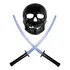 Kit Caveira Alma Negra Máscara Preta 2 Espadas De Brinquedo