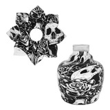 Kit Caveira Mexicana Narguile Vaso Prato Barato Hookah