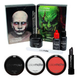 Kit Cenografia 3 Pancake Batom Preto Color Make Halloween
