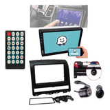Kit Central Multimídia Fiat Strada 12/16 Moldura Camera Ré