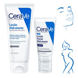 Kit Cerave Loção Corporal E Rosto Hidratante Pele Secas
