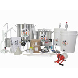 Kit Cervejeiro 40l Fogareiro 12c C borda Moedor Disco