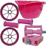 Kit Cesta Para Bicicletas Do Aro 16 Pedal Rodinha Avulsa ROSA 