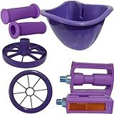 Kit Cesta Para Bicicletas Do Aro 16 Pedal Rodinha Avulsa ROXO 