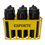 Kit Cesta Porta Garrafas 6 Squeeze Automaticas