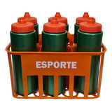 Kit Cesta Porta Garrafas 6 Squeeze Automaticas
