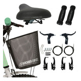 Kit Cestinha Bike Aro 24 26 Freio Selim 2 Molas Punhos