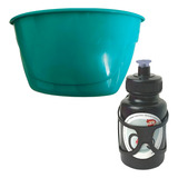 Kit Cestinha Garrafinha Para Bicicletas Infantil Do Aro 12 Cor Azul Petroleo verde