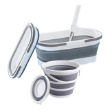 Kit Cesto 16l Balde 10l Dobrável Branco Prático