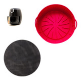 Kit Cesto Redondo Fritadeira 4 Litros Air Fryer E Protetor
