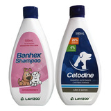 Kit Cetodine 500ml Shampoo Pet Hipoalergenico Cães E Gatos Fragrância Melancia