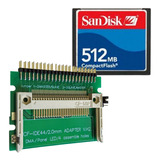 Kit Cf 512mb Sandisk + Adaptador Cf X Ide 44 Pinos Macho 