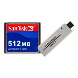 Kit Cf Cartão Compact Flash Sandisk 512mb + Leitor Cf X Usb