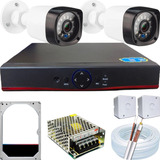 Kit Cftv 2 Cameras De Monitoramento Infra Dvr 4 Canais