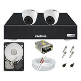 Kit Cftv 2 Câmeras Intelbras 1120 Dome E Dvr 4 Canais C Hd