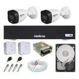 Kit Cftv 2 Câmeras Segurança Colorida Intelbras Dvr 4 Canais