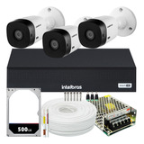 Kit Cftv 3 Cameras Full Hd Vhl 1220 Dvr Intelbras 1004-c 4x1
