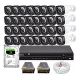 Kit Cftv 32 Cameras 720p Dvr Intelbras 32 Canais Com 3tb