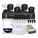 Kit Cftv 4 Camera Vigilância 1080p Full Hd Dvr Intelbras 4ch