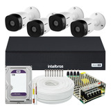 Kit Cftv 4 Cameras Full Hd Dvr Intelbras 3004 c 1t Wd Purple