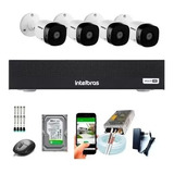 Kit Cftv 4 Câmeras Multi Hd 720p 1mp Dvr Intelbras Mhdx 1004