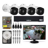 Kit Cftv 4 Câmeras Multi Hd 720p 1mp Dvr Intelbras   Monitor