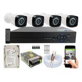 Kit Cftv 4 Câmeras Segurança 2mp 1080p 20m Dvr Full Hd 4 Ch