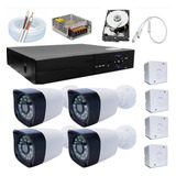 Kit Cftv 4 Câmeras Segurança Com Gravador Dvr Captação Áudio