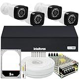 Kit Cftv 4 Câmeras Segurança Full Hd 1080p Dvr Intelbras 1TB