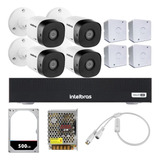Kit Cftv 4 Cameras Segurança Intelbras Dvr 8 Canais 1 Áudio