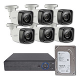 Kit Cftv 6 Cameras 20m Infra Dvr 8 Canais Hd 1tb Sem Cabos