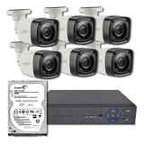 Kit Cftv 6 Cameras 2mp 20m Infra Dvr 8 Canais Hd Sem Cabos