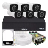 Kit Cftv 6 Câmeras 720p Infra Dvr Intelbras 8 Canais Com Hd