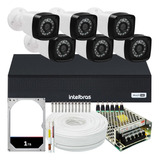 Kit Cftv 6 Cameras Segurança 1080p Full Hd Dvr Intelbras 1tb