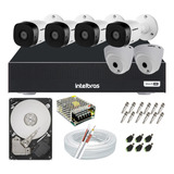 Kit Cftv 6 Câmeras Segurança Hdcvi Dvr Intelbras Mhdx 1108
