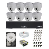 Kit Cftv 8 Câmeras Dome Hdcvi 1mp Dvr Intelbras E Mhdx 1008