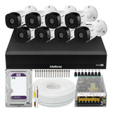 Kit Cftv 8 Cameras Full Hd Dvr Intelbras 3116c 2tb Wd Purple