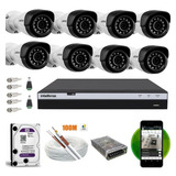 Kit Cftv 8 Câmeras Intelbras 1220b Full Hd Dvr Mhdx 3108